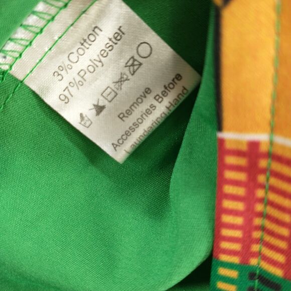 Zeroyaa Mens Button Front Shirt Green Small Printed Trim Pocket - Picture 9 of 12